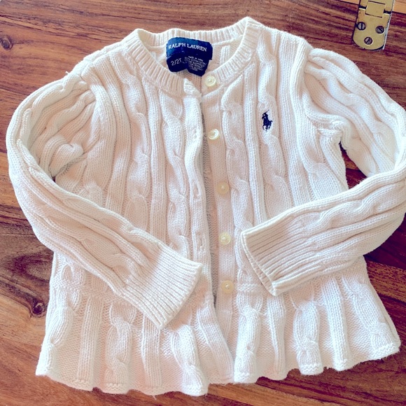 RL Cotton Cable Knit Peplum Sweater (2T) - Picture 1 of 3